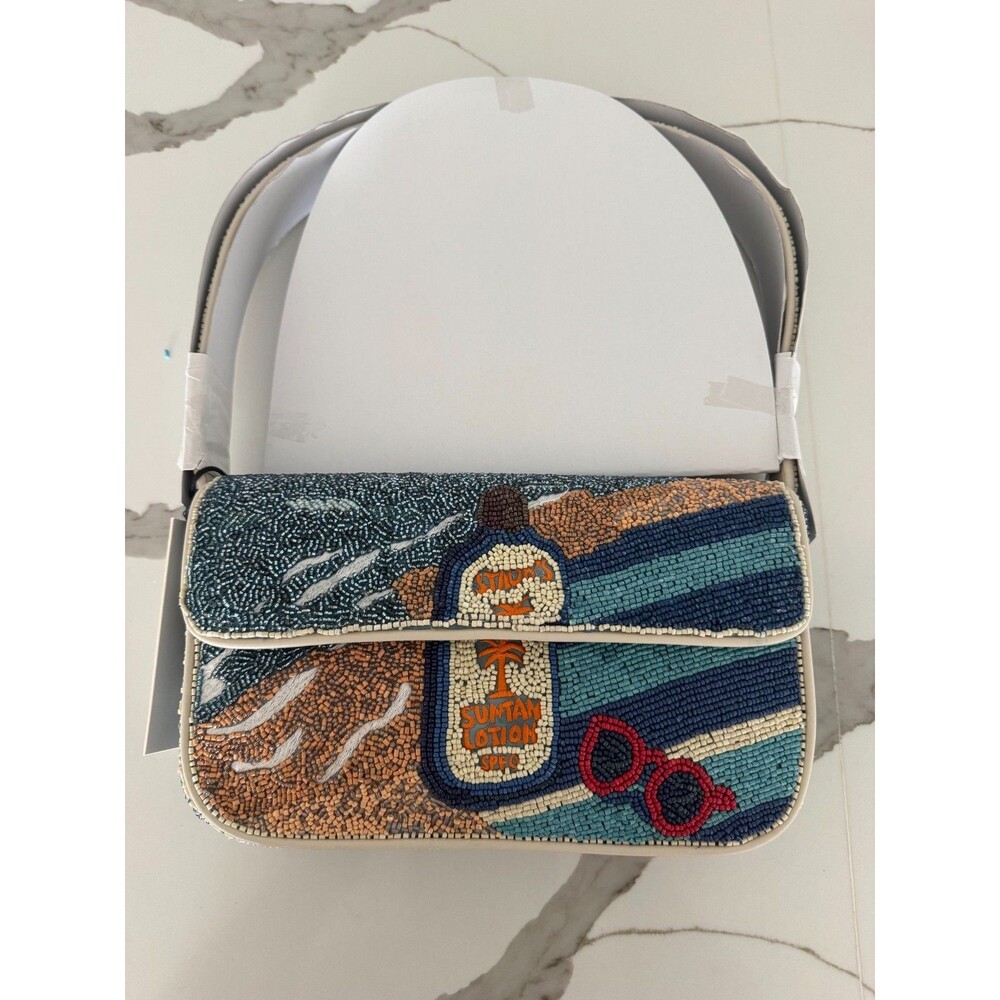 *NWT*Staud Tommy Beaded Shoulder Bag SPF 0 Hand-Beaded LIMITED! MSRP$350